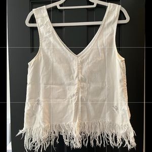 American Eagle distressed white tank